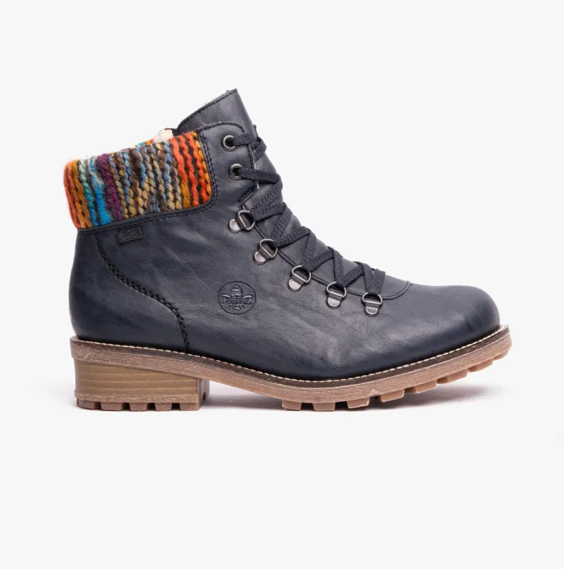 Rieker Z0445-14 Womens D-Ring Boots Blue sold by Shuperb