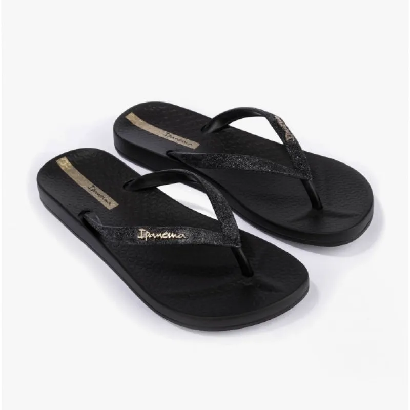 27000-AK786 Maxi Glow Glitter Ladies Flip Flops Black made by Ipanema
