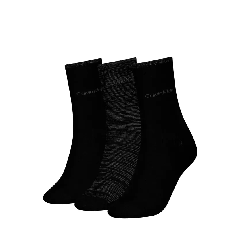 Calvin Klein 3 Pack Giftboxed Womens Crew Socks Black sold by Shuperb