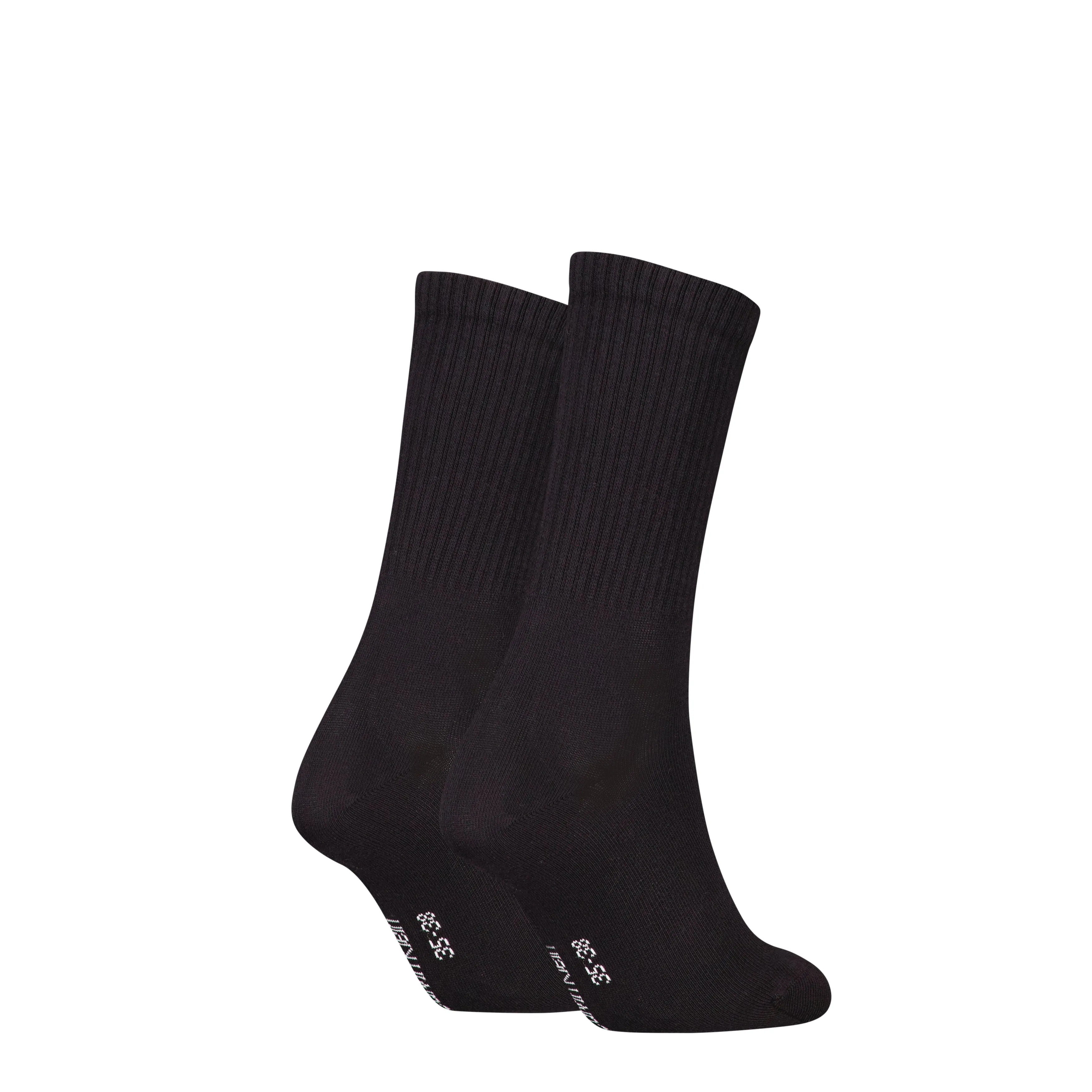 Calvin Klein 2 Pack Logo Trainer Womens Crew Socks Black sold by Shuperb product image thumbnail 2