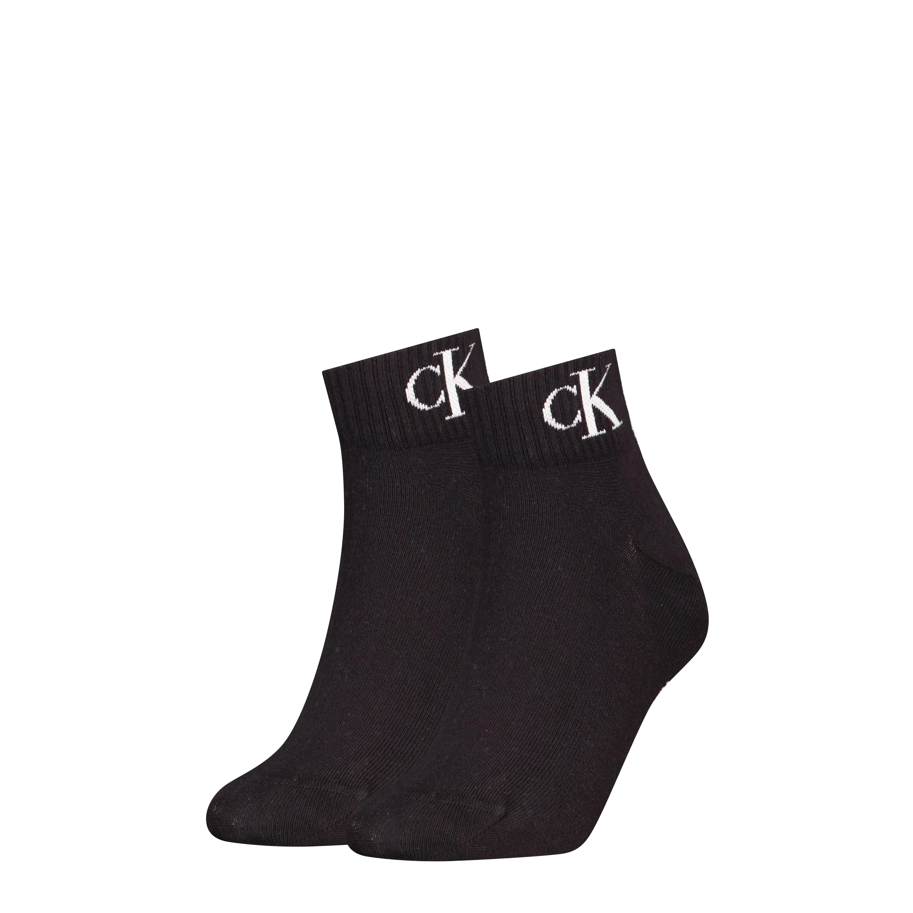 Calvin Klein 2 Pack Logo Trainer Womens Ankle Socks Black sold by Shuperb