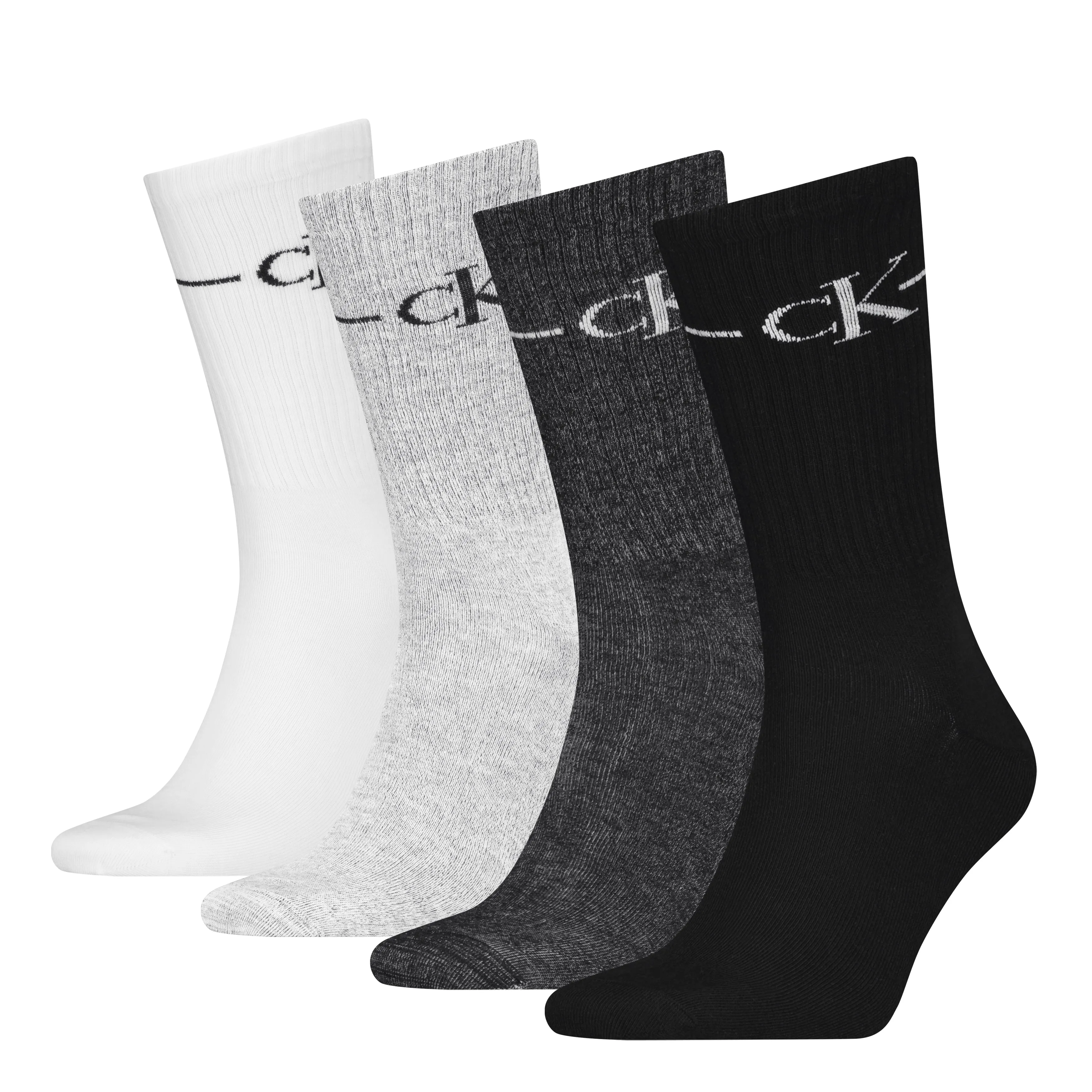 Calvin Klein 4 Pack Giftboxed Trainer Mens Crew Socks Black/White sold by Shuperb