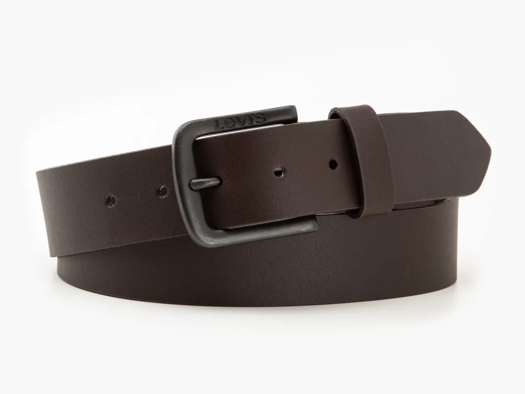 SEINE METAL Mens Belt Dark Brown made by Levi's