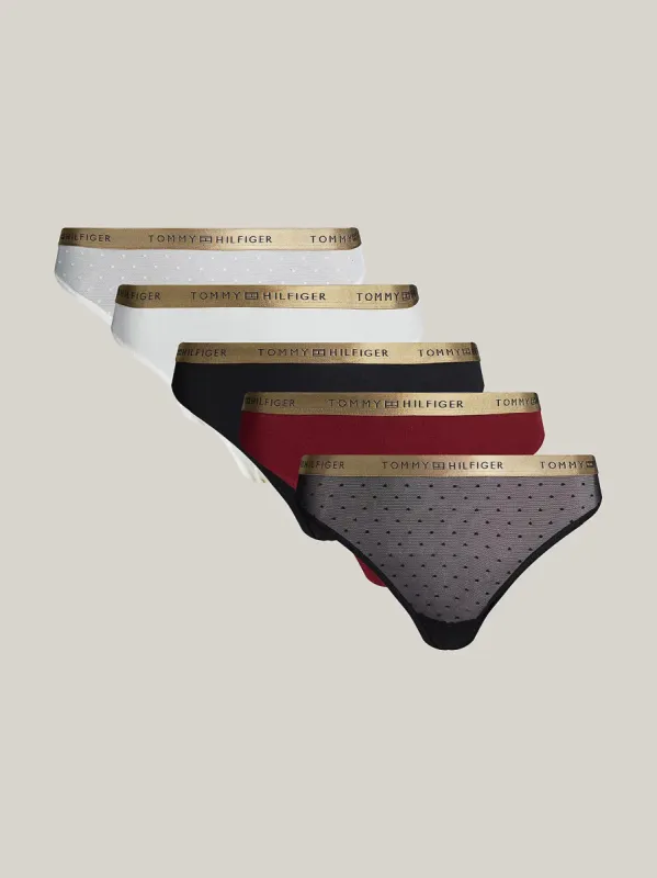Tommy Hilfiger GIFT UNDERWEAR Womens 5 Pack Thongs Multicoloured sold by Shuperb