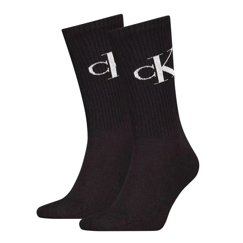 Calvin Klein 2 Pack Monogram Mens Socks Black sold by Shuperb
