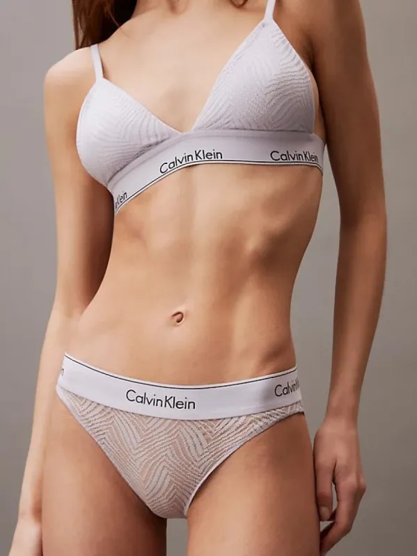 Calvin Klein MODERN LACE Lightly Lined Triangle Bra Womens Lavender Blue sold by Shuperb