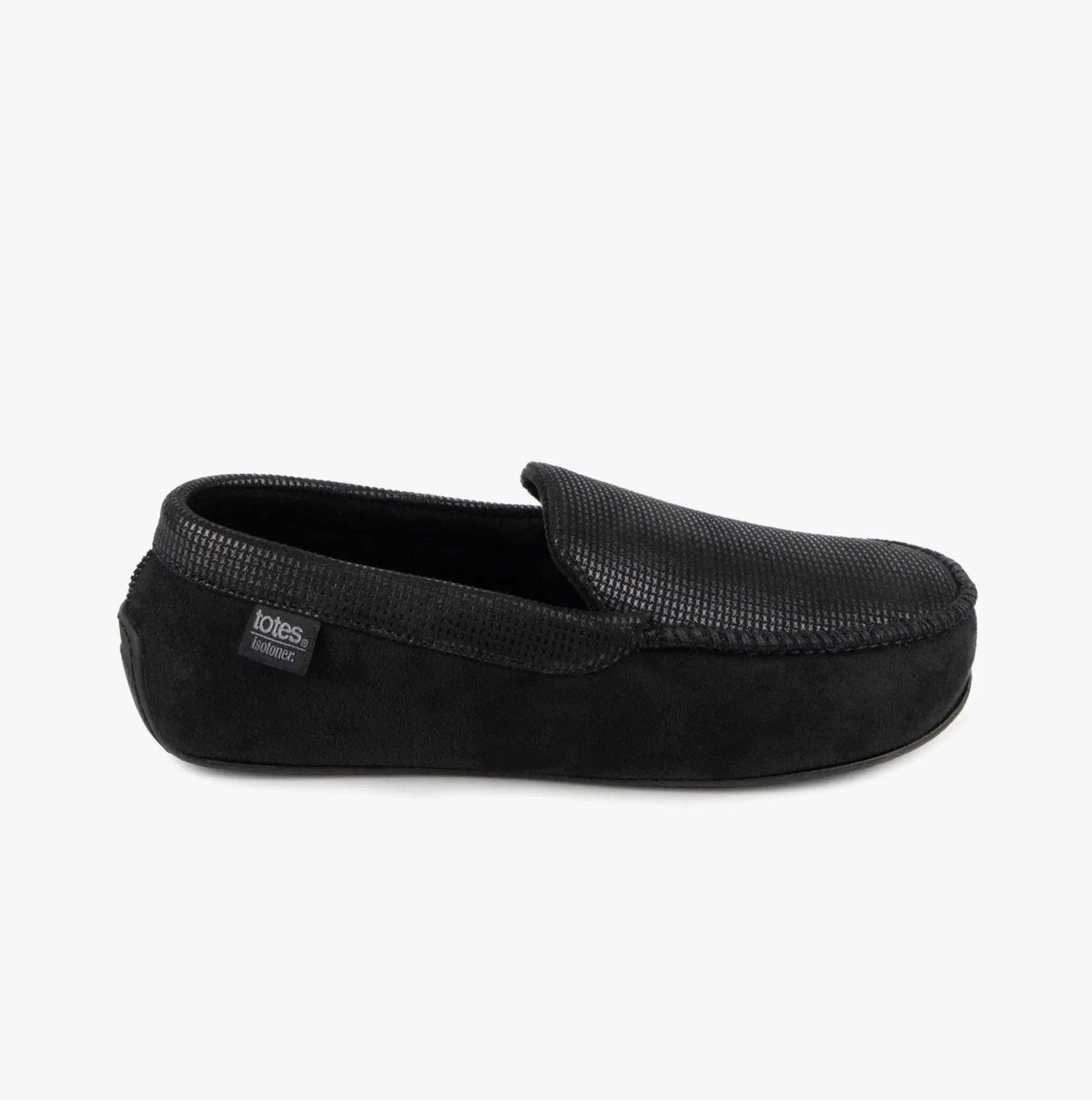 Totes Isotoner SQUARE PATTERNED SMART MOCCASIN Mens Moccasin Slippers Black sold by Shuperb product image thumbnail 4
