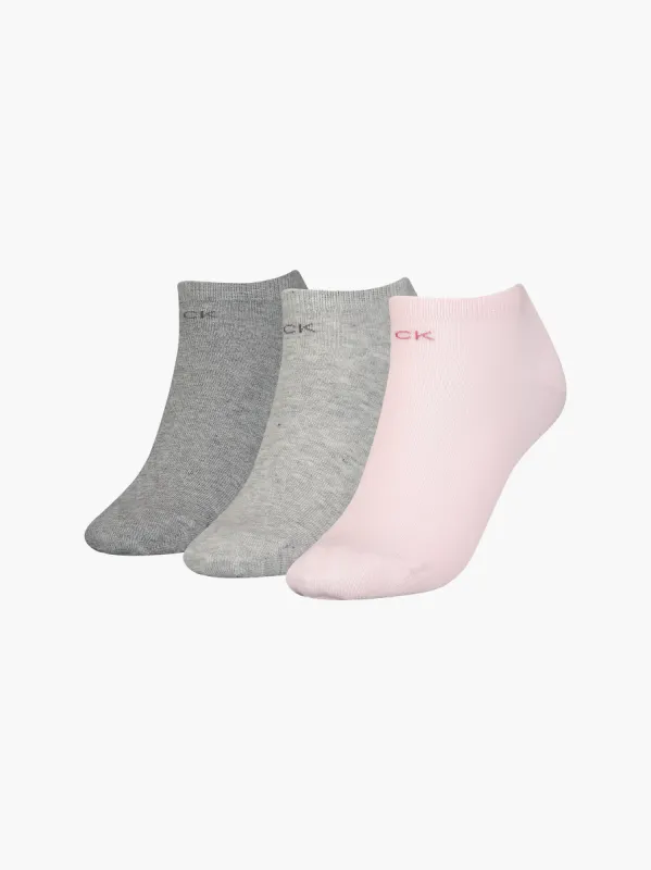 Calvin Klein 3 Pack Womens Ankle Trainer Socks Pink Combo sold by Shuperb