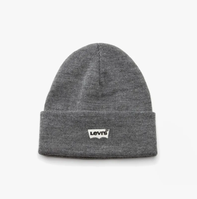 Levi's BATWING EMBROIDERED SLOUCHY BEANIE Mens Regular Grey made by Levi's