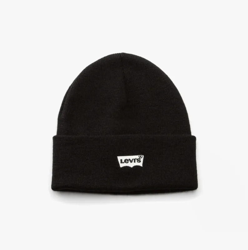 Levi's BATWING EMBROIDERED SLOUCHY BEANIE Mens Black sold by Shuperb