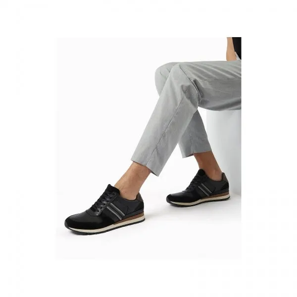 TRURO Mens Leather Trainers Black sold by Shuperb product image thumbnail 4