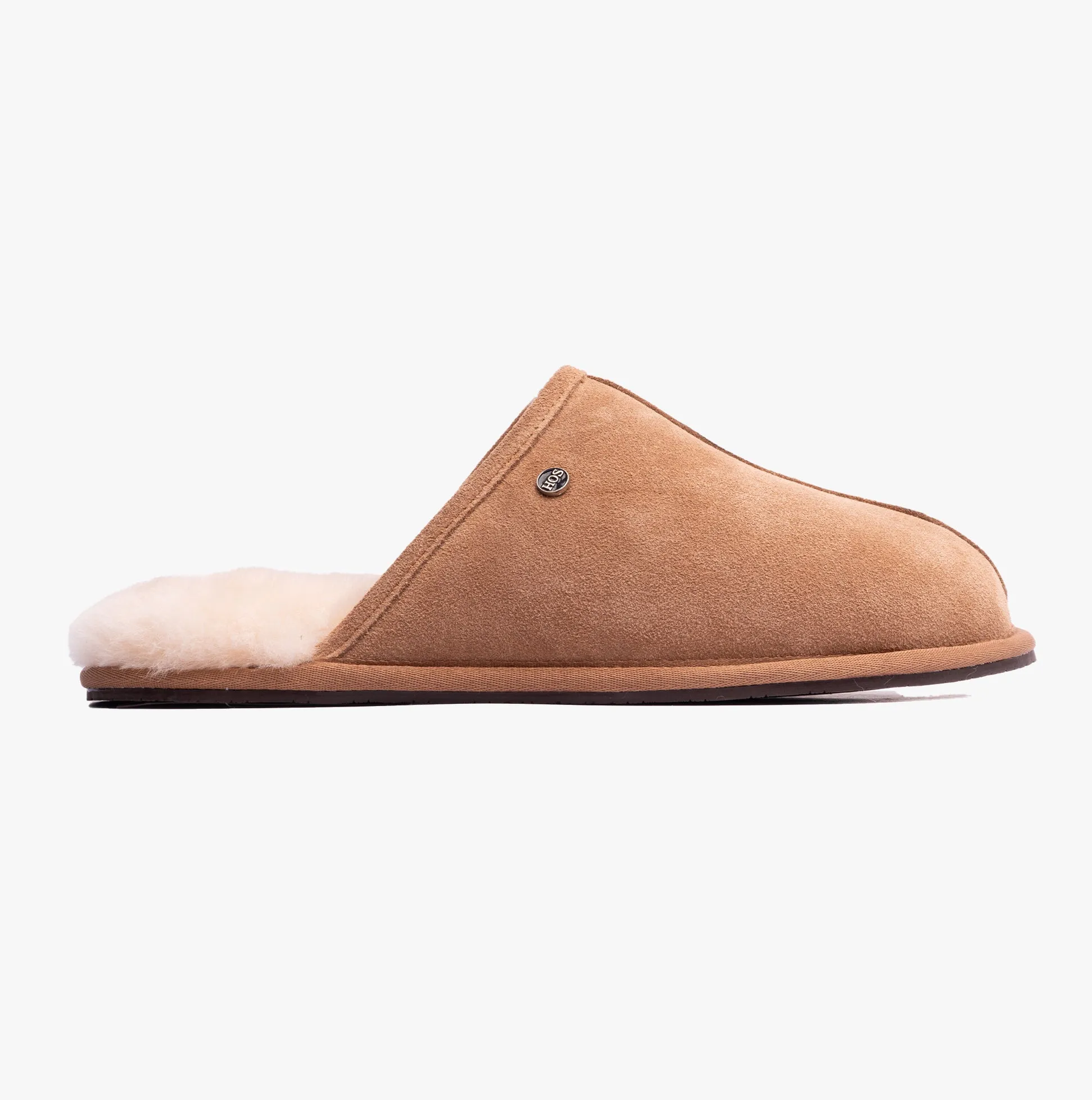 HOS Sheepskin EDWIN Mens Slippers Chestnut sold by Shuperb