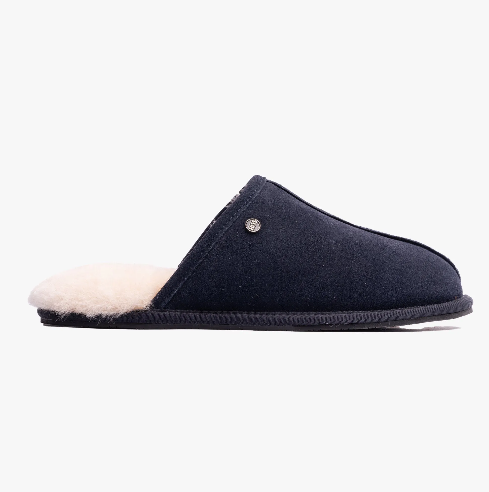 HOS Sheepskin EDWIN Mens Slippers Navy sold by Shuperb