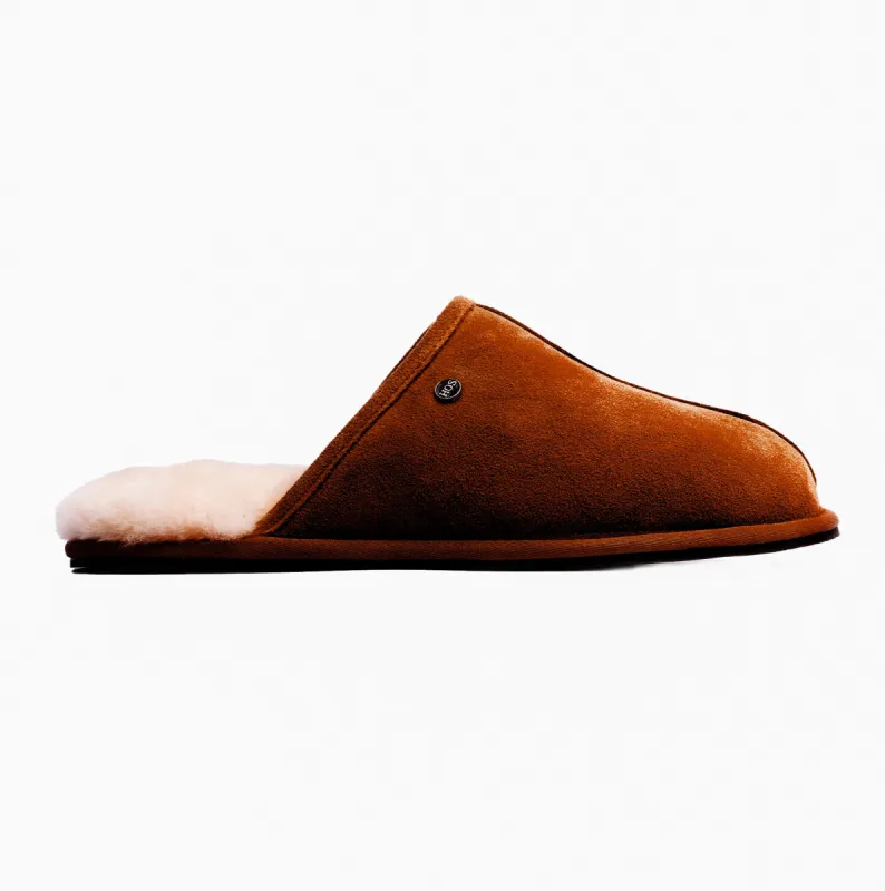 HOS Sheepskin EDWIN Mens Slippers Espresso sold by Shuperb