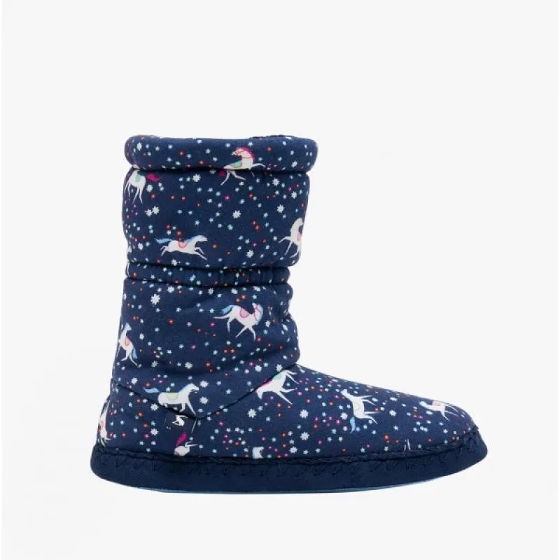 Joules JNR PADABOUT Girls Bootie Slippers Blue Horse sold by Shuperb