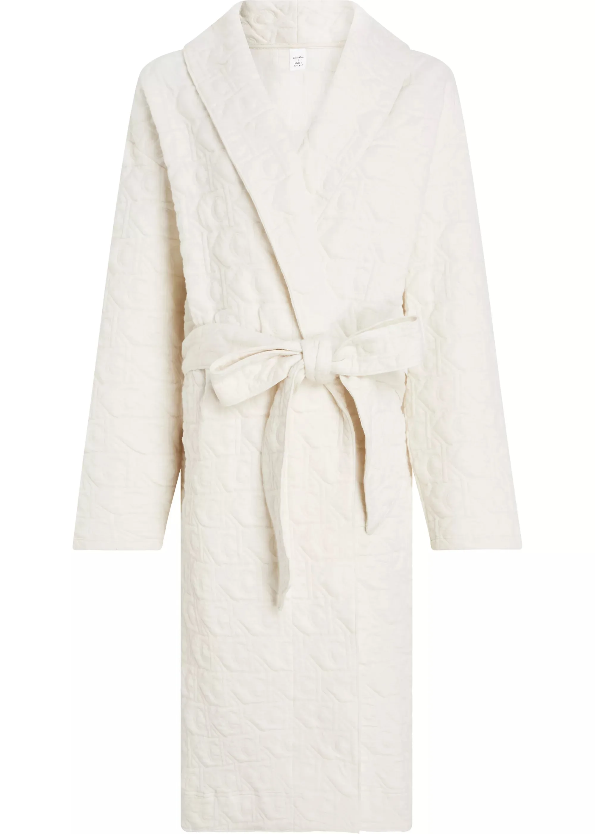 Calvin Klein MODERN TERRY QUILTED Womens Bathrobe Ivory sold by Shuperb