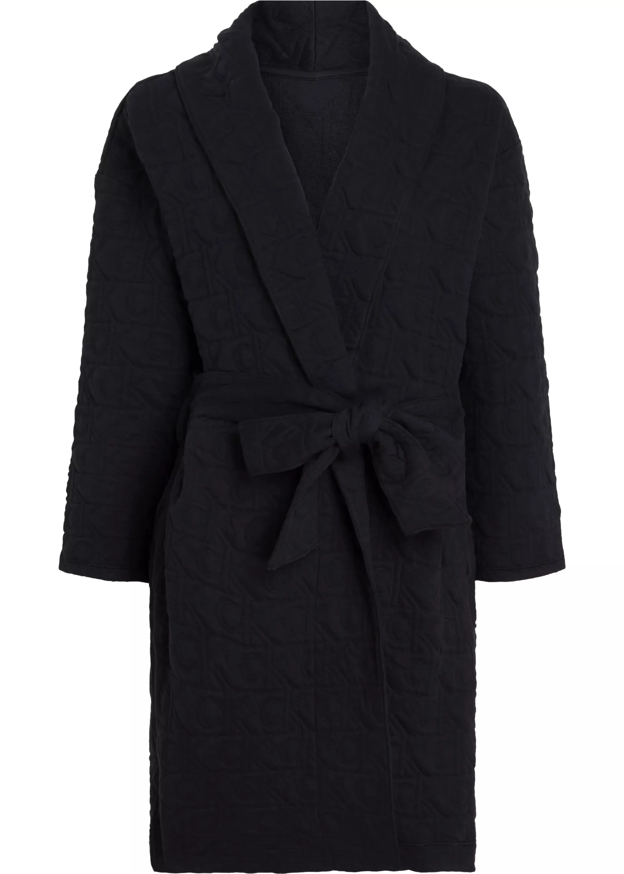 Calvin Klein MODERN TERRY QUILTED Womens Bathrobe Black sold by Shuperb
