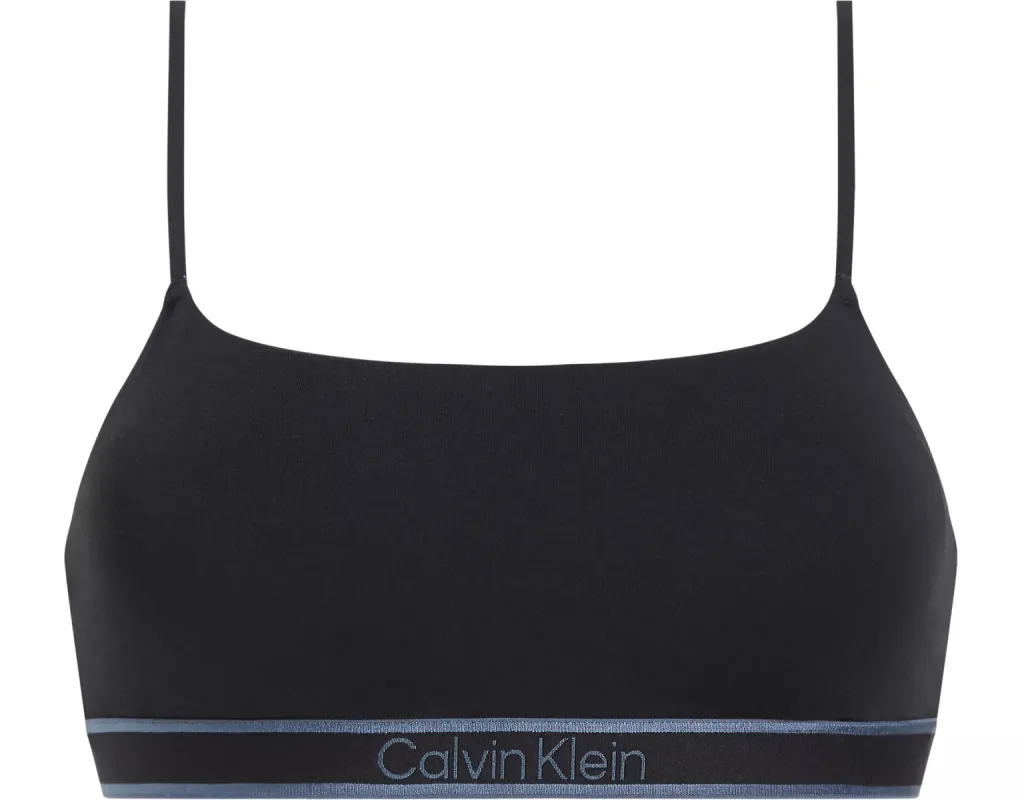 Calvin Klein TONAL LOGO COTTON Womens Bralette Black sold by Shuperb
