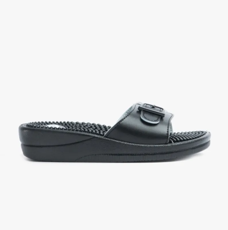 NEW MASSAGE Ladies Mule Sandals Black sold by Shuperb