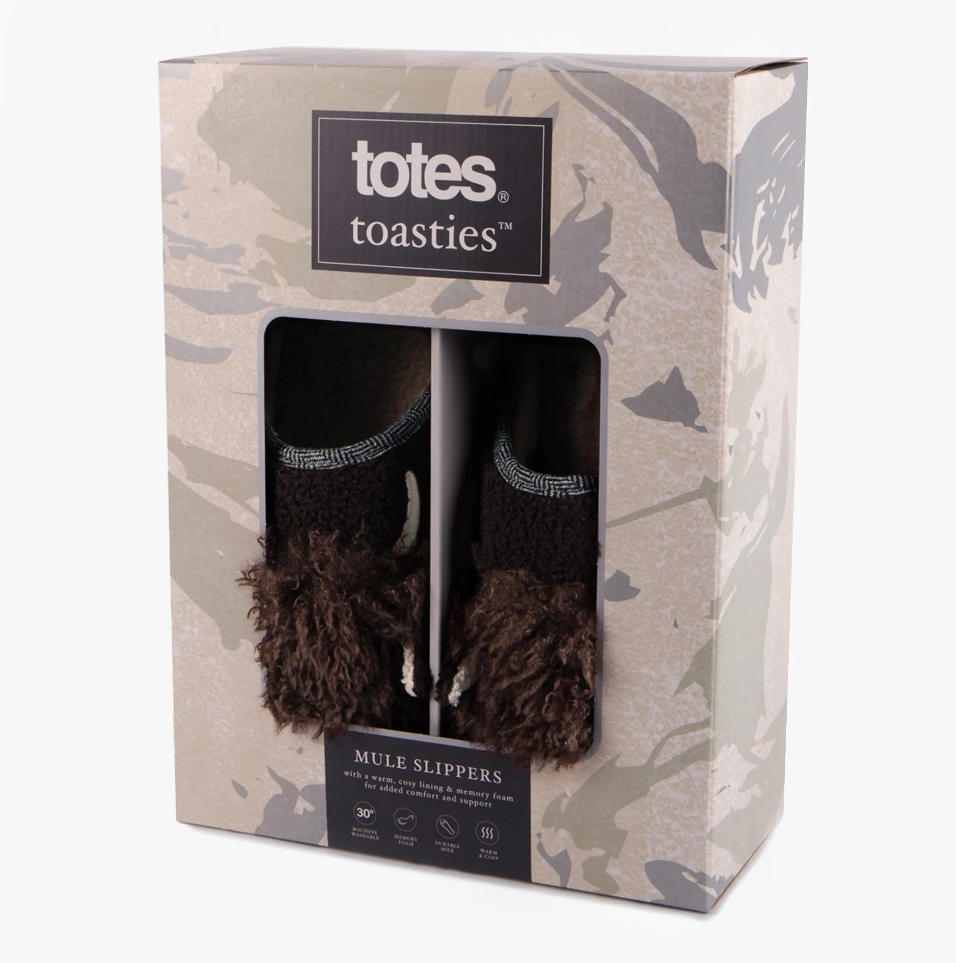 Totes Toasties NOVELTY APPLIQUE MULE Slippers Mens Brown sold by Shuperb product image thumbnail 5