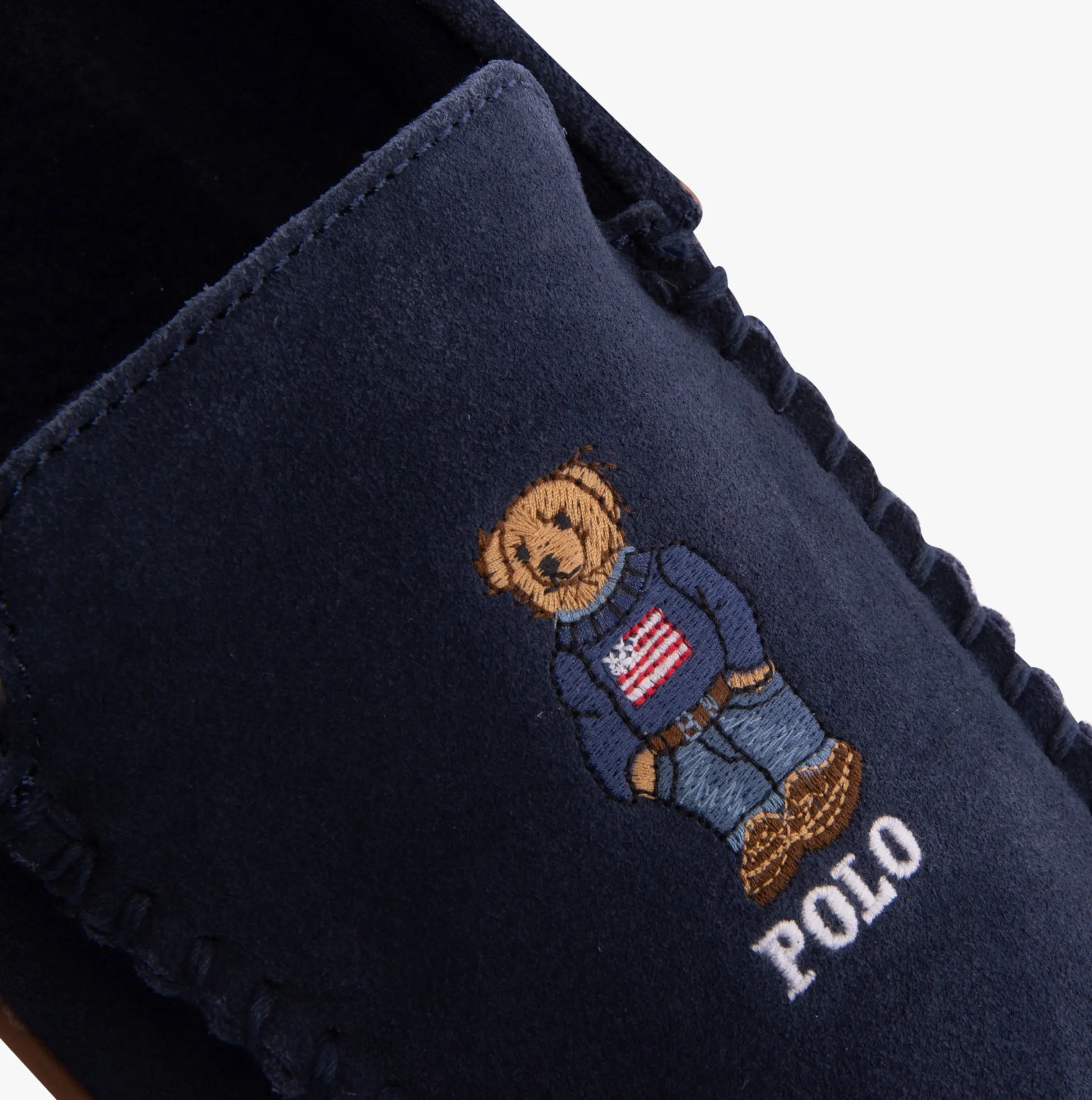 Polo Ralph Lauren BRENAN BEAR Mens Moccasin Slippers Navy Suede sold by Shuperb product image thumbnail 5