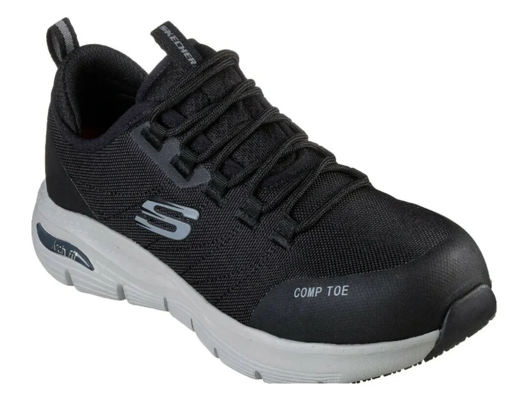 Skechers Work Skechers Work 108075EC ARCH FIT SR - EBINAL Womens Safety Trainers Black/Grey sold by Shuperb