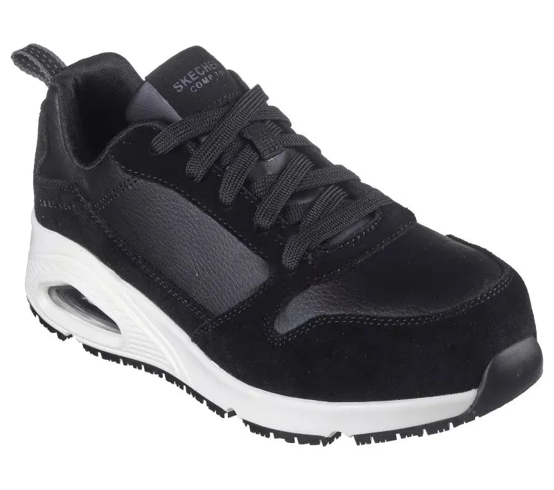 Skechers Work 108147EC UNO SR - ELAINY Womens Safety Trainers Black/White sold by Shuperb