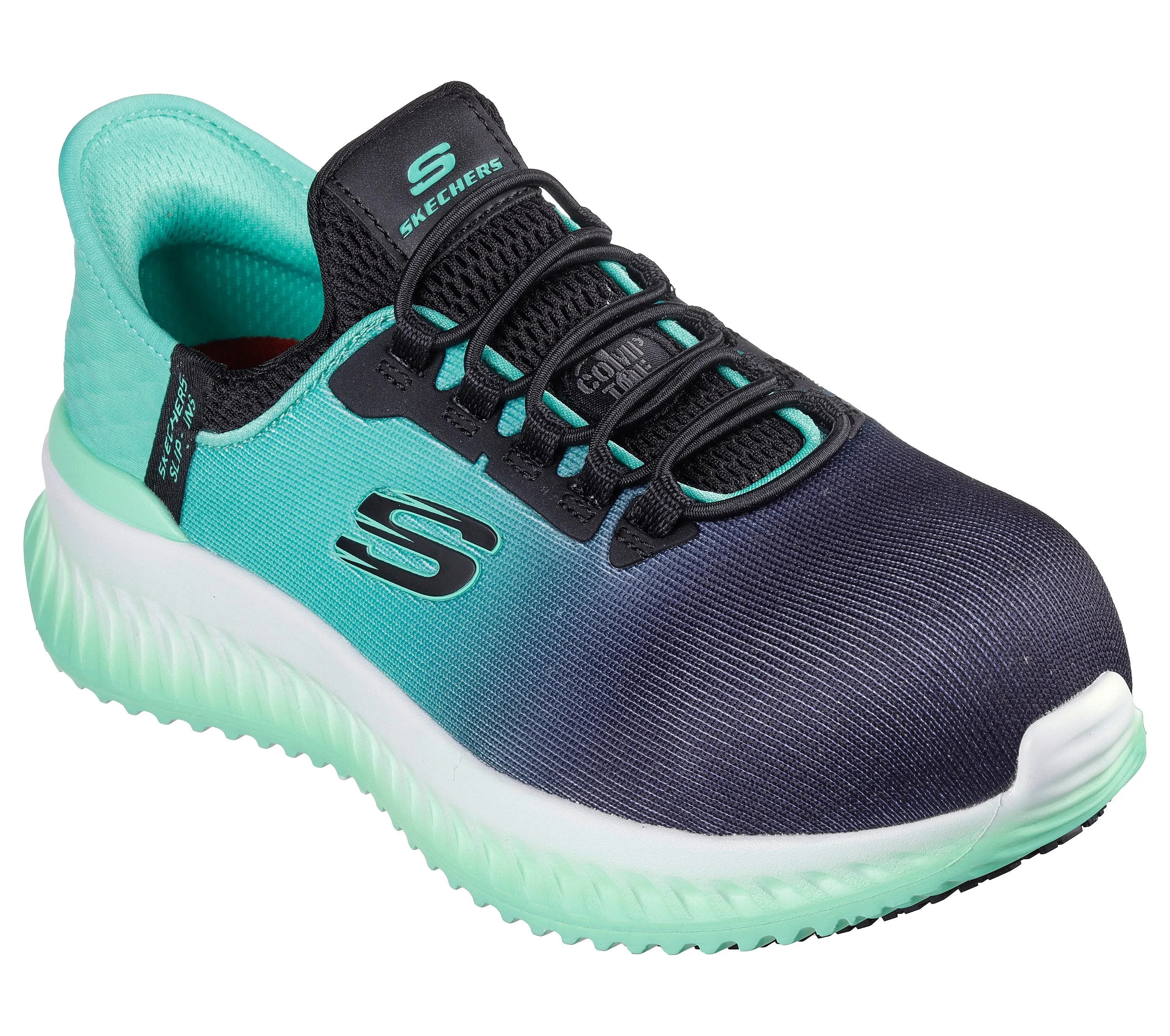 Skechers Work 108152EC TILIDO - OMBRAY Womens Safety Trainers Black/Teal sold by Shuperb