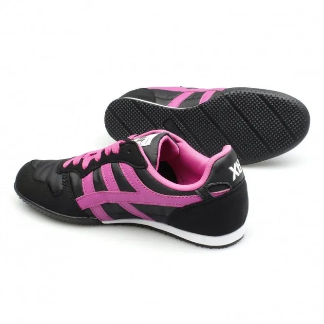 CASEY Womens Nylon/Faux Suede Running Trainers Black/Fuchsia sold by Shuperb product image thumbnail 2