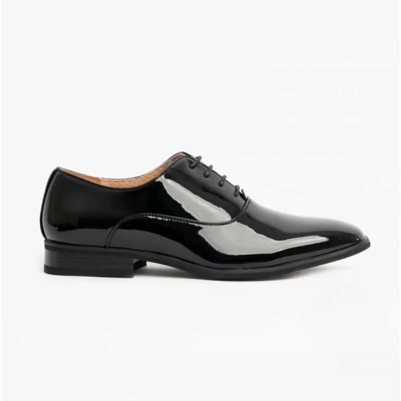 Goor ROONEY Mens Oxford Dress Shoes Black Patent made by Shuperb
