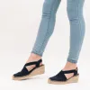 TER Ladies Wedge Espadrille Sandals Navy sold by Shuperb