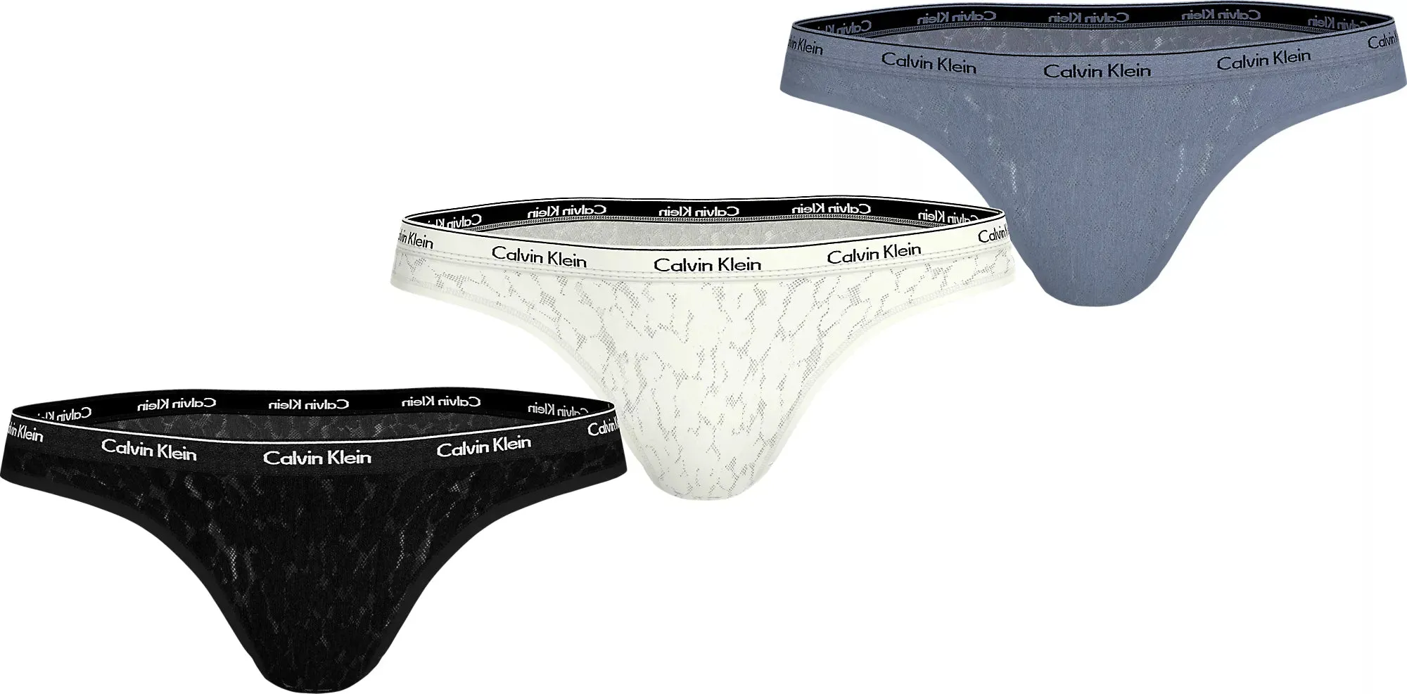 Calvin Klein MODERN LACE Womens 3 Pack Brazillian Multicoloured sold by Shuperb