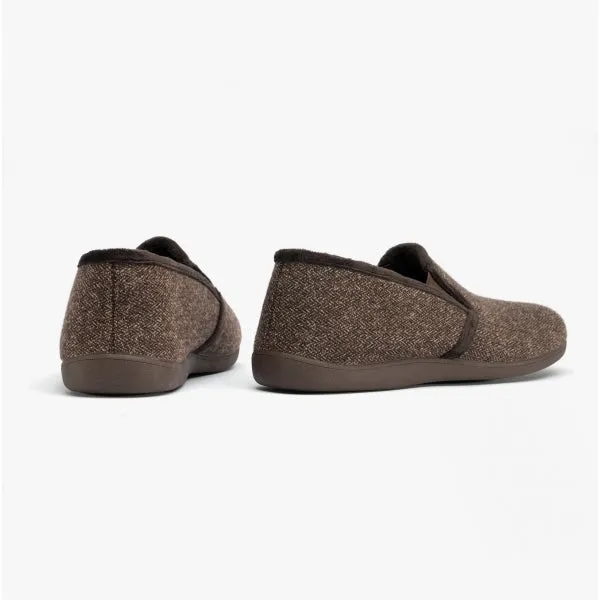 AUSTIN Mens Tweed Full Slippers Brown sold by Shuperb product image thumbnail 3