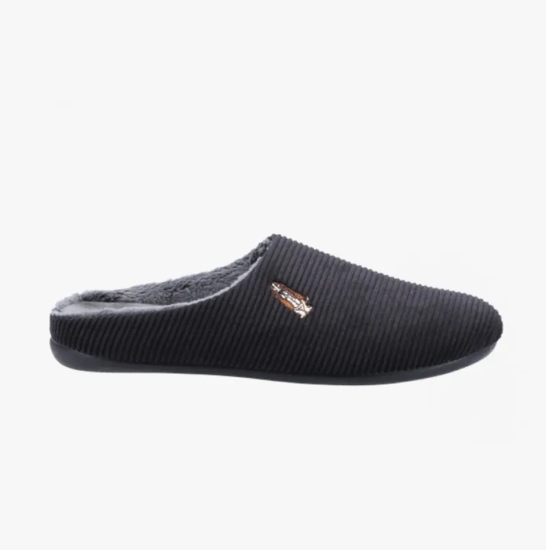Hush Puppies REID Mens Mule Slippers Black sold by Shuperb