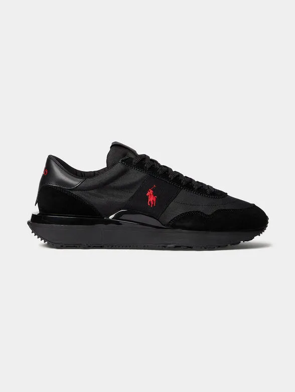 Polo Ralph Lauren TRAIN 89 Mens Trainers Triple Black/Red sold by Shuperb