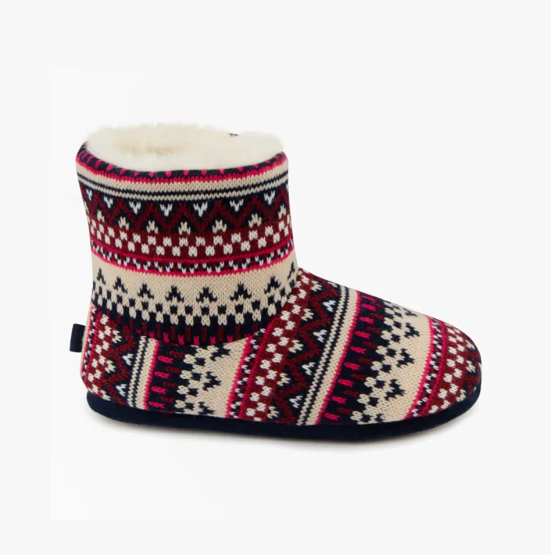 Totes Toasties FAIR ISLE KNIT Womens Boot Slippers Fair Isle sold by Shuperb