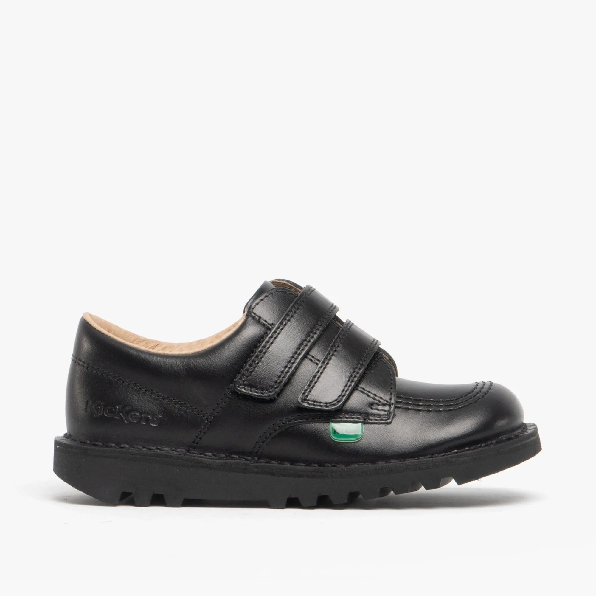 KICK LO Kids Leather Velcro Shoes Black sold by Shuperb