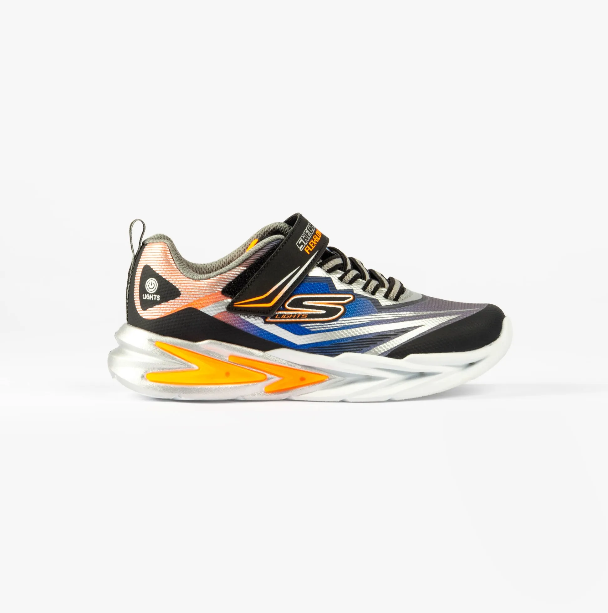 Skechers 400139L/BKSL FLEX-GLOW ULTRA Boys Trainers Black Silver sold by Shuperb