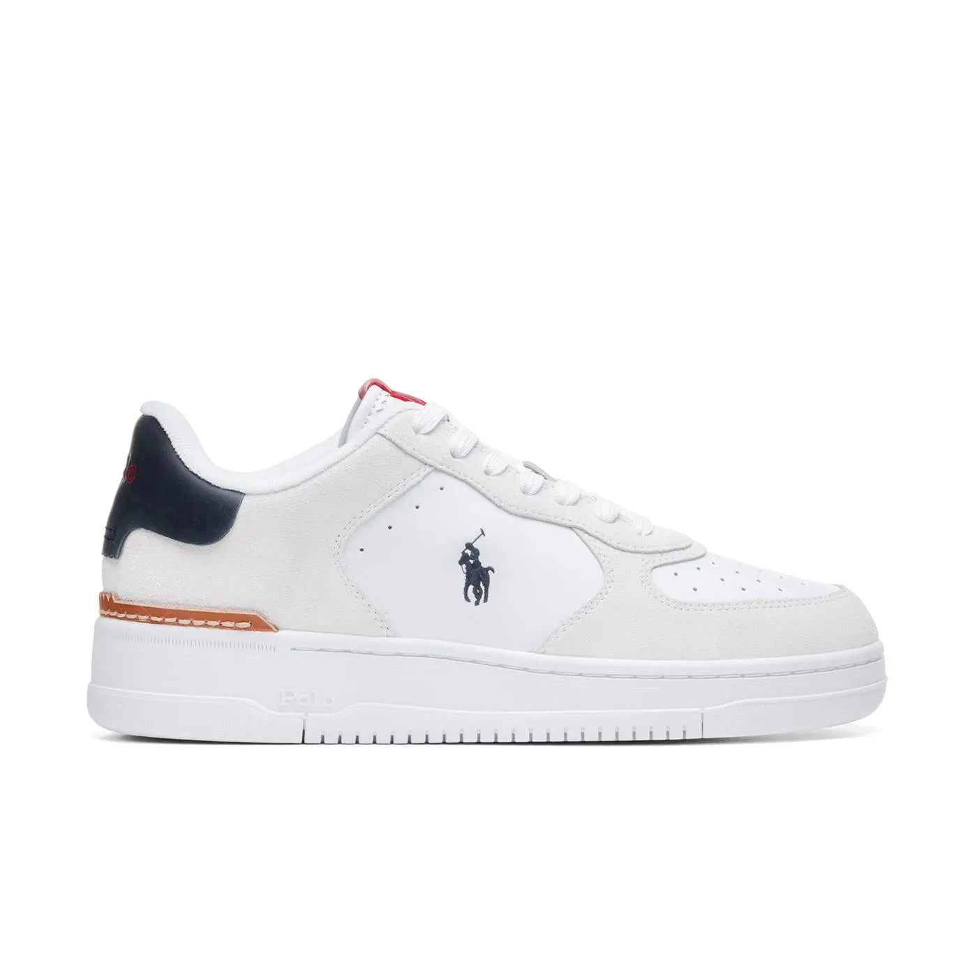 Polo Ralph Lauren MASTERS Mens Trainers White/Navy/Red sold by Shuperb