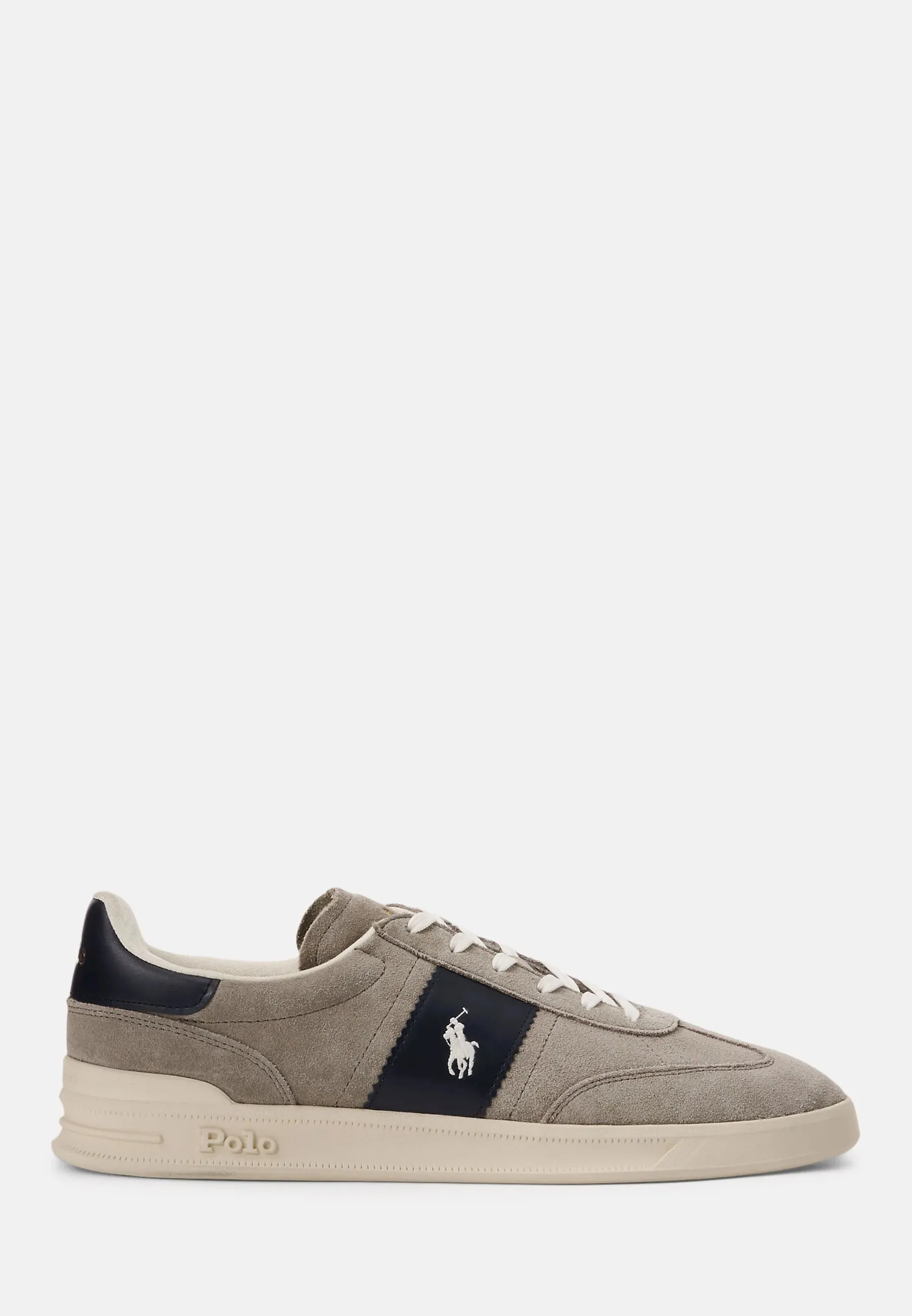 Polo Ralph Lauren HERITAGE AERA Mens Trainers Earth Grey/Deckwash White sold by Shuperb