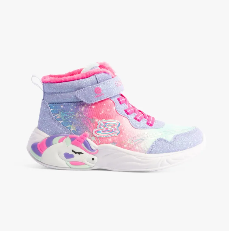 Skechers 303057L/LVHP UNICORN DREAMS - MAGICAL COVE Girls Trainers Lavender/Hot Pink sold by Shuperb