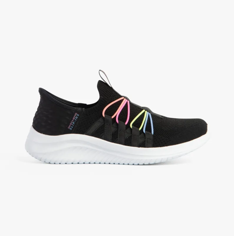 Skechers 303824L/BKMT ULTRA FLEX 3.0 - BUNGEE FUN Girls Trainers Black/Multi sold by Shuperb