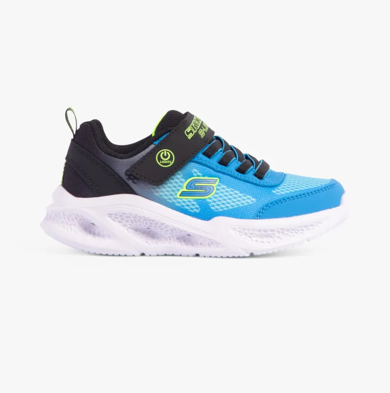 Skechers 401495L/BKBL METEOR-LIGHTS-KRENDO Boys Trainers Black/Blue sold by Shuperb