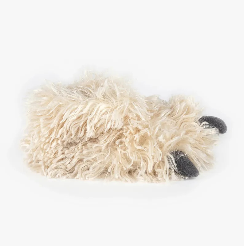 Totes Isotoner NOVELTY YETI FOOT Boys Slippers Cream sold by Shuperb