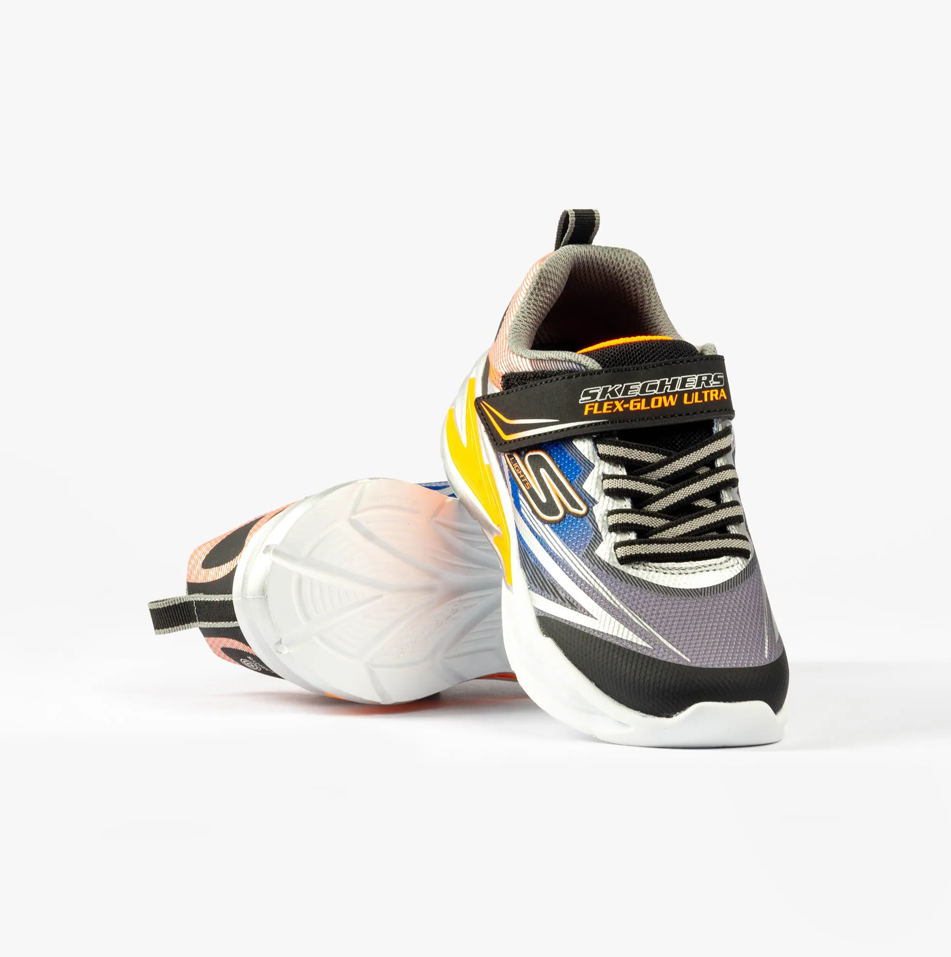 Skechers 400139N/BKSL S LIGHTS FLEX-GLOW ULTRA Boys Trainers Black/Silver sold by Shuperb product image thumbnail 2