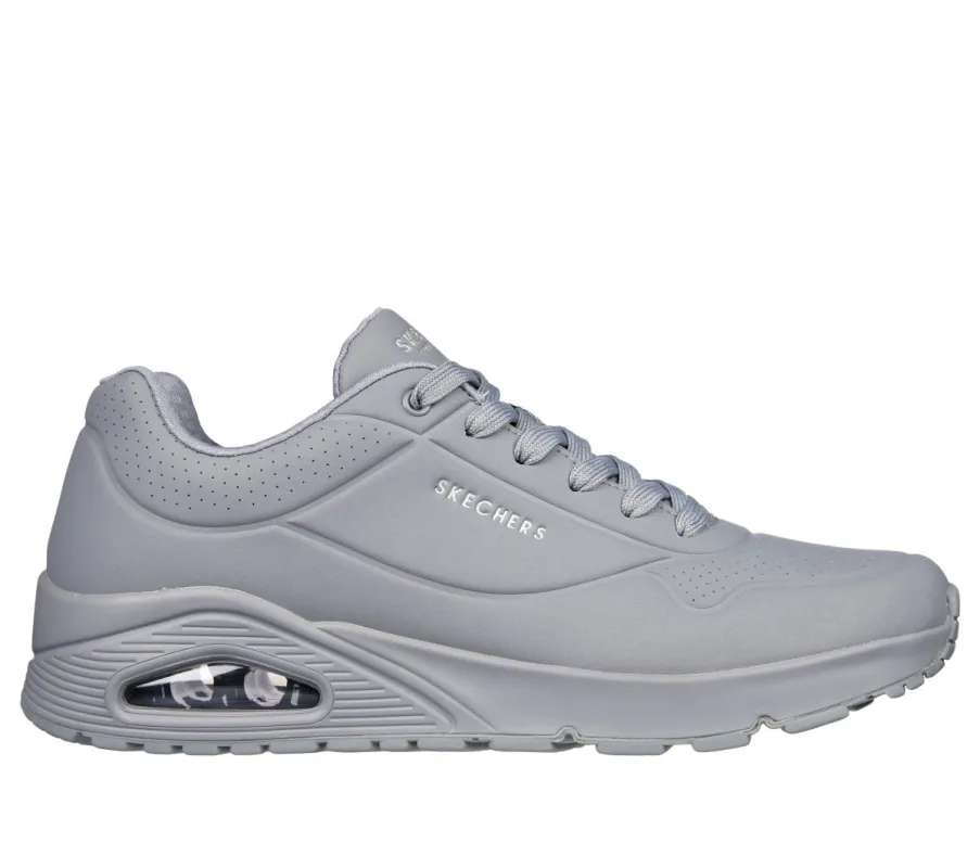Skechers UNO - STAND ON AIR Mens Trainers Light Grey sold by Shuperb