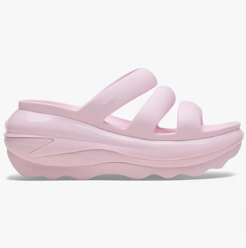 Crocs 209842-6ZW MEGA CRUSH TRIPLE STRAP Womens Sliders Pink Milk sold by Shuperb