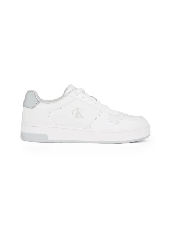 Calvin Klein BASKET CUPSOLE LOW Womens Trainers Bright White/Silver made by Calvin Klein