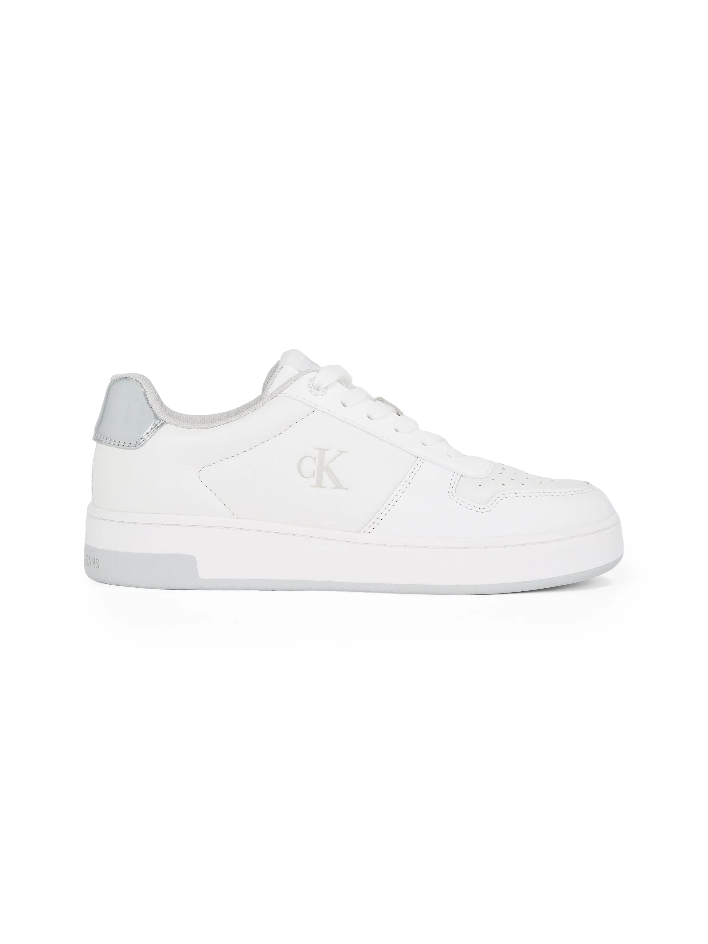 Calvin Klein BASKET CUPSOLE LOW Womens Trainers Bright White/Silver sold by Shuperb