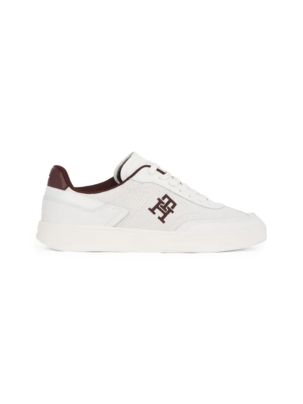 Tommy Hilfiger TH HERITAGE SNEAKER Womens Trainers White/Burgundy Velvet sold by Shuperb